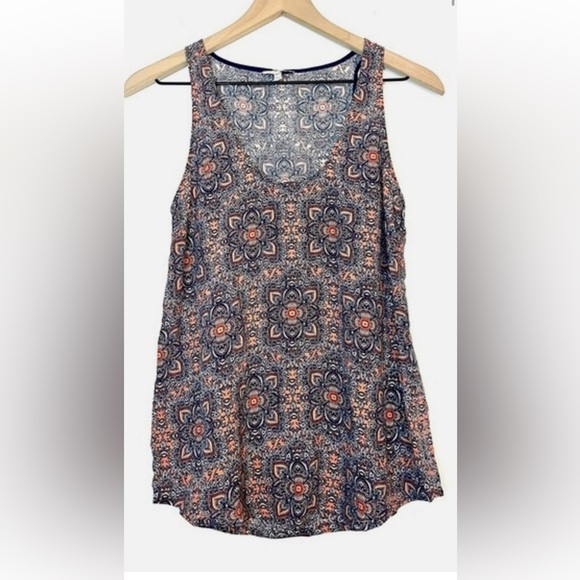 Joie Silk Colorful Mandala Scoop Neck Silk Tank Top - Picture 6 of 7